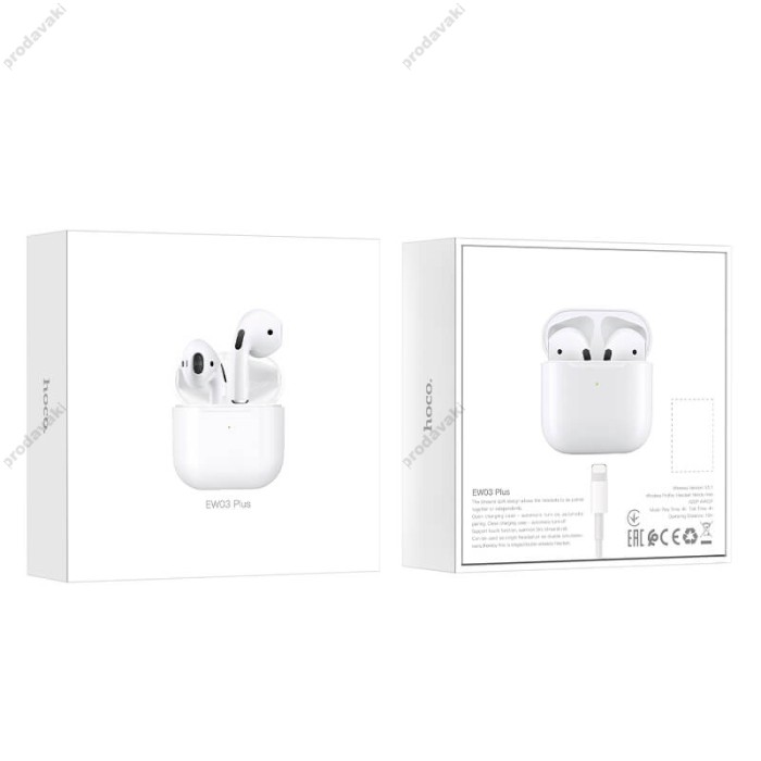 Бездротові Bluetooth навушники HOCO EW03 Plus series true wireless TWS BT 5.1 White